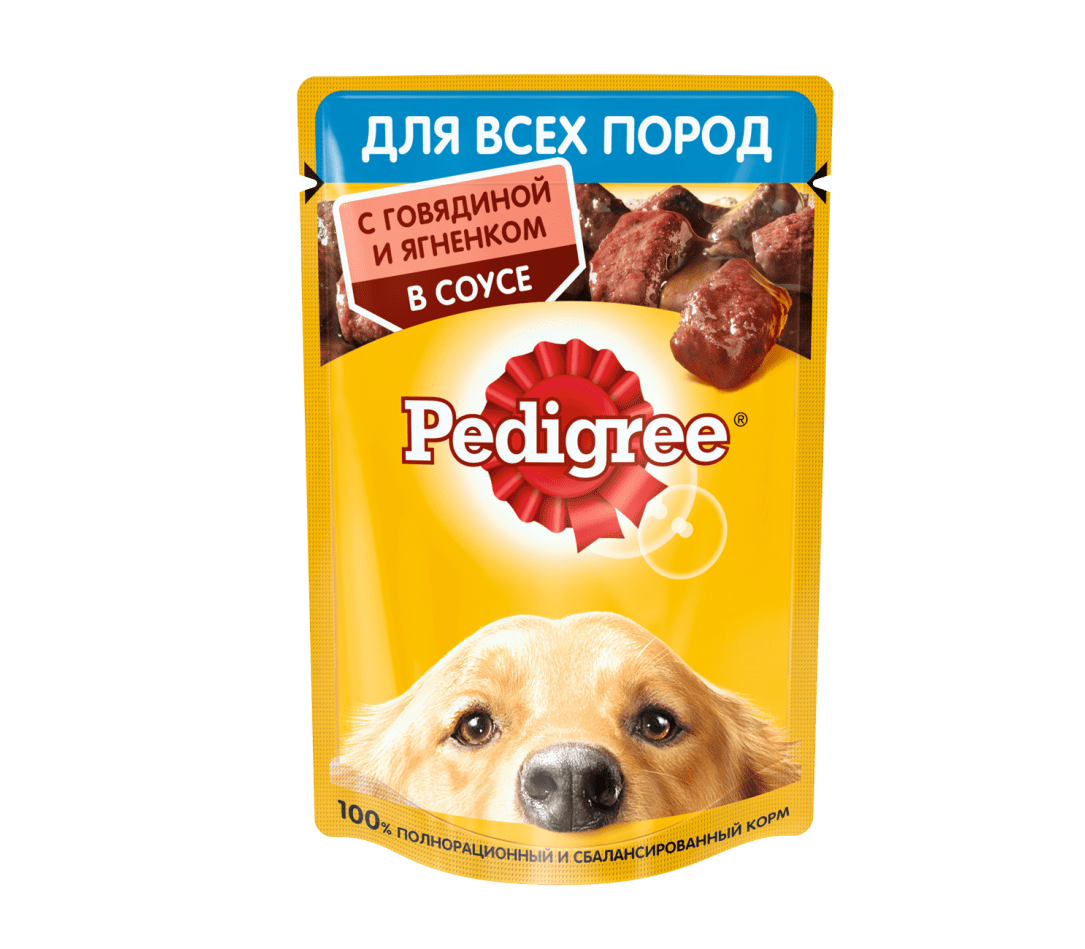 Корм для собак Pedigree пауч говядина/ягненок 85г купить в Екатеринбурге в  интернет-магазине ДОМ