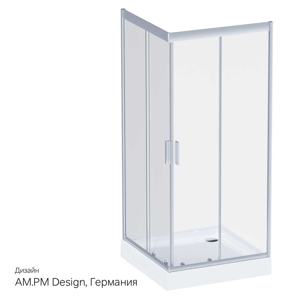 Ограждение душевое AM.PM Gem W90G-403-090MT квадрат,стекло прозрачное,без  поддона, 900х900мм купить в Екатеринбурге в интернет-магазине ДОМ