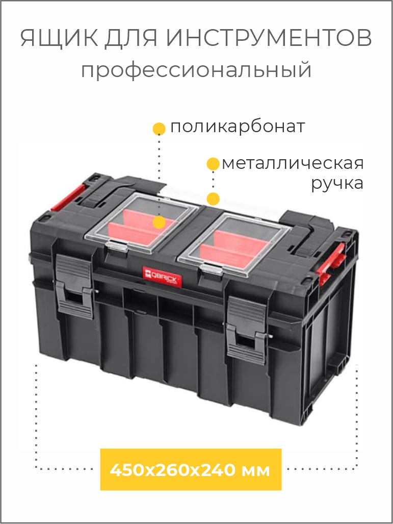 Ящик для инструментов профессиональный QBrick System Pro 500 450х260х240мм  купить в Екатеринбурге в интернет-магазине ДОМ