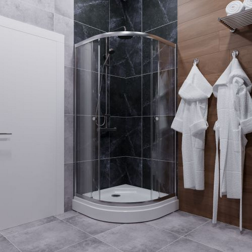 Ограждение душевое Triton Альфа-Хром 90х90см, 1/4 круга, низкий поддон ...