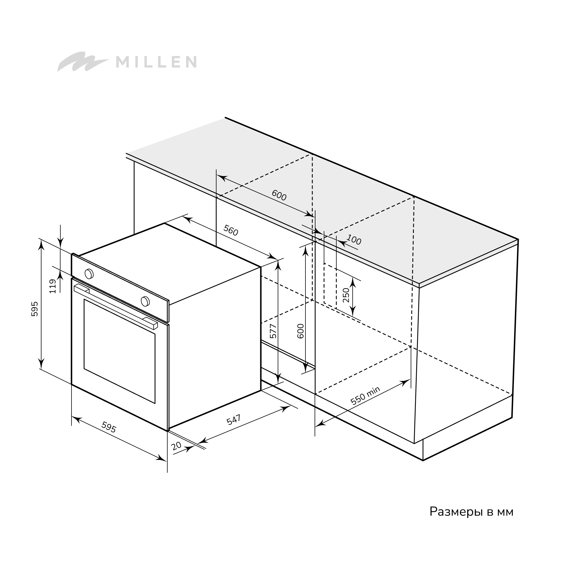 Шкаф духовой электрический Millen MEO 6002 BL черный — купить в  Екатеринбурге — цена, недорого | интернет-магазин ДОМ