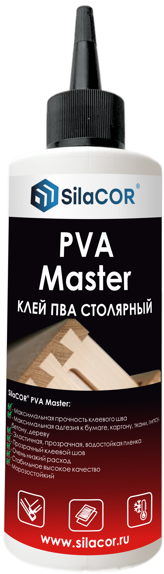 Клей ПВА столярный SilaCOR PVA Master 250мл купить в Екатеринбурге в  интернет-магазине ДОМ