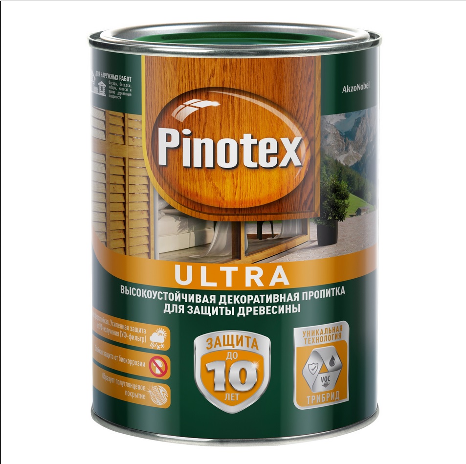 Антисептик для дерева Pinotex ultra — купить в Екатеринбурге в  интернет-магазине ДОМ