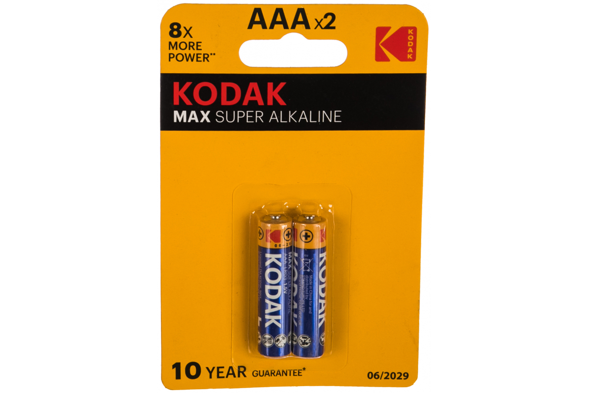 Батарейка алкалиновая Kodak MAX LR03/286 Б0005132 2шт купить в  Екатеринбурге в интернет-магазине ДОМ