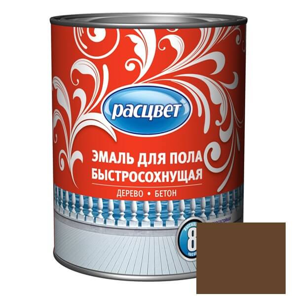 Эмаль Расцвет для пола 1,9кг быстросохнущая желто-коричневая купить в ...