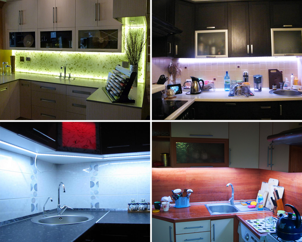 кухонная подсветка светодиодной лентой